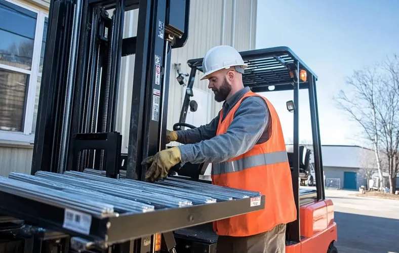 HYLIFT technician servicing a forklift engine